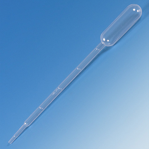 Globe Scientific Transfer Pipet, 5.0mL, Large Bulb, Graduated to 1mL, 150mm, 500/Dispenser Box Transfer pipettes; liquid transfer; plastic pipettes; transfer pipet
